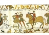 Harold is a Prisoner who is Treated with Respect, detail of the Bayeux Tapestry, wool embroidery on linen, 20” high, Centre Guillaume le Conquérant, Bayeux, France, Image on website of Ulrich Harsh, Public Domain via Wikimedia Commons. 