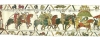 Harold and William Ride Together (in Front of Mont St. Michele) to Conquer Brittany, detail of the Bayeux Tapestry, wool embroidery on linen, 20” high, Centre Guillaume le Conquérant, Bayeux, France, Image on website of Ulrich Harsh, Public Domain via Wikimedia Commons. 