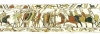 The Battle of Hastings Begins, detail of the Bayeux Tapestry, wool embroidery on linen, 20” high, Centre Guillaume le Conquérant, Bayeux, France, Image on website of Ulrich Harsh, Public Domain via Wikimedia Commons. 