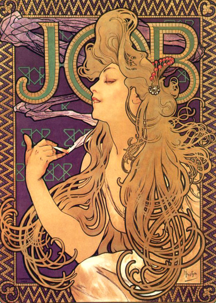 Alphonse Mucha, Advertising Poster for Job Cigarettes, Art Nouveau