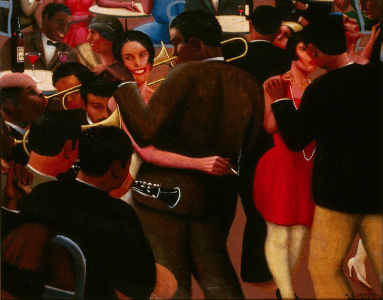 Archibald J. Motley Jr., ‘Blues,’ 1929, oil on canvas, 36 × 42 inches, Collection of Mara Motley M.D., and Valerie Gerrard Browne, Image courtesy of the Chicago History Museum, Chicago, Illinois. © Valerie Gerrard Browne.