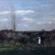 Charles-François Daubigny, Spring, 1862, oil on panel, Alte Nationalgalerie, Berlin, artwork in the Public Domain.