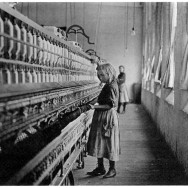 Lewis Hine, Child in a Carolina Cotton Mill, 1908, gelatin silver print, photograph in the Public Domain.