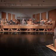 Marisol, Self-Portrait Looking at the Last Supper, 1982-4, Wood, plywood, stone, plaster, aluminum, dye, charcoal, 121 ½” x 358” x 61”, Metropolitan Museum of Art, New York, Photo via the Metropolitan Museum of Art.