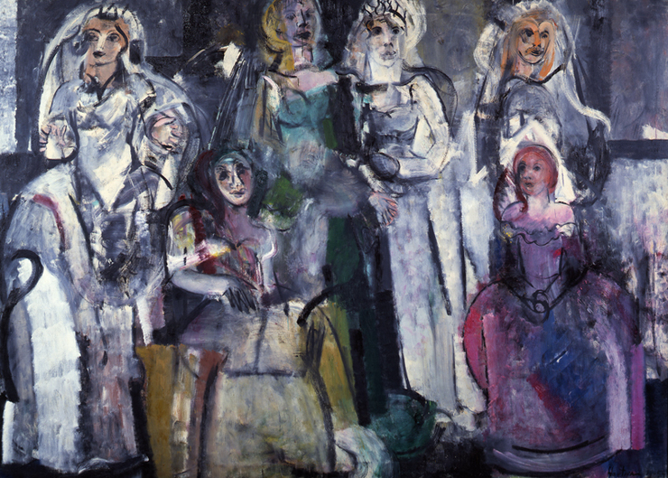 Grace Hartigan, Grand Street Brides, 1954, oil on canvas, 73” x 102”, Whitney Museum of American Art, New York.