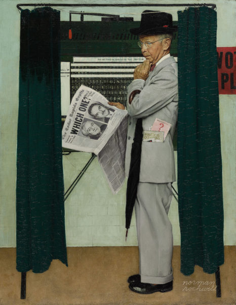 Norman Rockwell, Which One?, 1944, oil on canvas, 37" x 29", Private Collection.