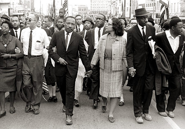 Morton Broffman, Dr. Martin Luther King, Jr. arrives in Montgomery, Alabama on March 25th 1965 at the culmination of the Selma to Montgomery March, 1965, silver gelatin print.