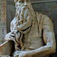 Michelangelo, Moses from the Tomb of Pope Julius II, 1512, San Pietro in Vincoli, Rome, Artwork in the Public Domain