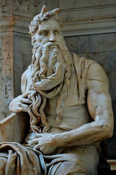 Michelangelo, Moses from the Tomb of Pope Julius II, 1512, San Pietro in Vincoli, Rome, Artwork in the Public Domain
