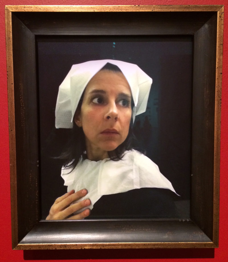 Nina Katchadourian, Photograph from “Lavatory Self-Portraits in the Flemish Style,” from Seat Assignments, 2010 and ongoing, Photo by Sally Coleman.