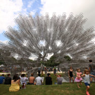 Ai Weiwei, Forever Bicycles, 2015, Waller Creek Delta on Lady Bird Lake, Austin, TX, Photo by Rachel Zein for The Daily Texan.