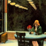 Edward Hopper, Automat, 1927, oil on canvas, 28” x 36”, Des Moines Art Center, IA, Artwork in the Public Domain via Wikipedia.