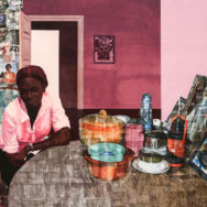 Njideka Akunyili Crosby, Mama, Mummy and Mamma (Predecessors #2), 2014, Photo by the New Church Museum, Cape Town, South Africa.