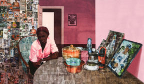 Njideka Akunyili Crosby, Mama, Mummy and Mamma (Predecessors #2), 2014, Photo by the New Church Museum, Cape Town, South Africa.