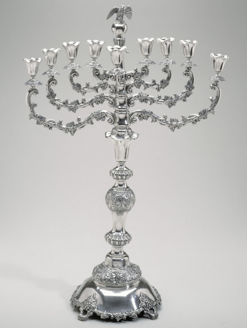 Jan Pogorzelski, Hanukkah Converter Lamp, 1893, Silver, 26¾” x 18” x 8¼”, Jewish Museum, New York, Photo courtesy of the Jewish Museum