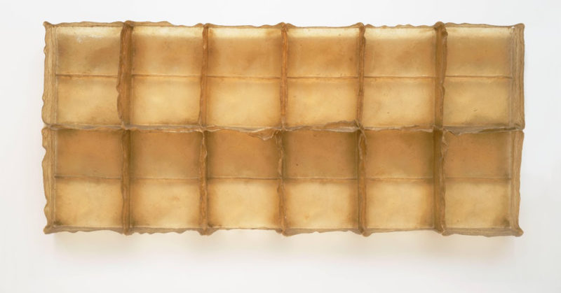 Eva Hesse, Sans II, 1968, fiberglass and polyester resin, 38" x 86"x 6 1/8", SFMOMA, San Francisco, CA