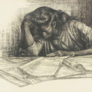 Charles White, Awaken from the Unknowing, 1961, Charcoal and Wolff crayon on paperboard, Private Collection, Photo via the Hammer Museum, Los Angeles, CA.