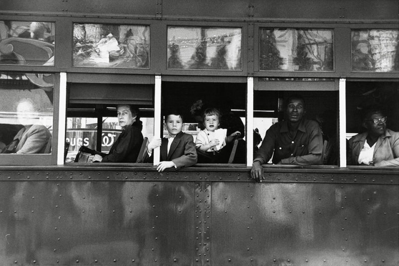 Robert Frank, Trolley – New Orleans, 1955, Gelatin silver print, 8 ¾” x 13 ¼”, Image from The Metropolitan Museum of Art, New York.