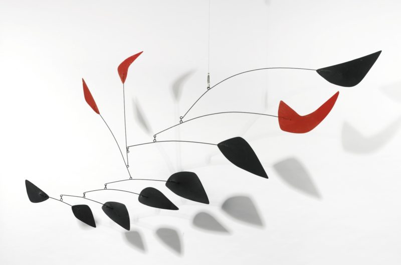 Alexander Calder, Untitled Mobile, 1963, Painted metal and wire, 29” x 57” x 24”, Photo courtesy of Sotheby’s Auction House.