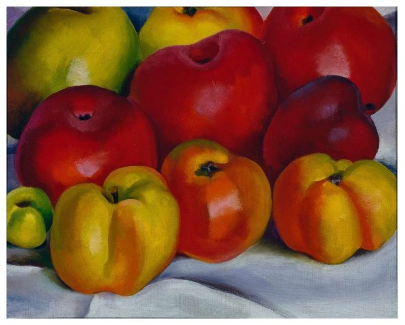 Georgia O’Keeffe, Apple Family – 2, 1920, Oil on canvas, 8’ x 10”, Georgia O’Keeffe Museum, Santa Fe, NM, Photo courtesy of the Georgia O’Keeffe Museum